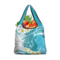 Turquoise Hawaii Shark Tattoo Grocery Bag Frangipani With Polynesian Pastel Version LT14 1-pack One Size Turquoise - Polynesian Pride