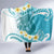 Turquoise Hawaii Shark Tattoo Hooded Blanket Frangipani With Polynesian Pastel Version