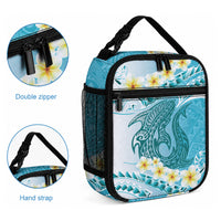 Turquoise Hawaii Shark Tattoo Lunch Bag Frangipani With Polynesian Pastel Version LT14 - Polynesian Pride