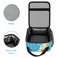 Turquoise Hawaii Shark Tattoo Lunch Bag Frangipani With Polynesian Pastel Version LT14 - Polynesian Pride