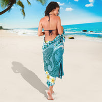 Turquoise Hawaii Shark Tattoo Sarong Frangipani With Polynesian Pastel Version LT14 - Polynesian Pride