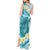 Turquoise Hawaii Shark Tattoo Tank Maxi Dress Frangipani With Polynesian Pastel Version