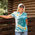 Turquoise Hawaii Shark Tattoo Women Polo Shirt Frangipani With Polynesian Pastel Version