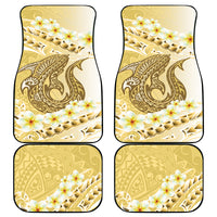 Gold Hawaii Shark Tattoo Car Mats Frangipani With Polynesian Pastel Version LT14 - Polynesian Pride