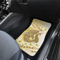 Gold Hawaii Shark Tattoo Car Mats Frangipani With Polynesian Pastel Version LT14 - Polynesian Pride