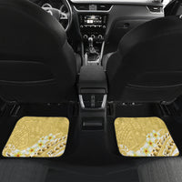 Gold Hawaii Shark Tattoo Car Mats Frangipani With Polynesian Pastel Version LT14 Set 2pcs - Back Gold - Polynesian Pride