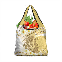 Gold Hawaii Shark Tattoo Grocery Bag Frangipani With Polynesian Pastel Version LT14 1-pack One Size Gold - Polynesian Pride