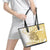 Gold Hawaii Shark Tattoo Leather Tote Bag Frangipani With Polynesian Pastel Version