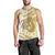 Gold Hawaii Shark Tattoo Men Tank Top Frangipani With Polynesian Pastel Version