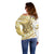 Gold Hawaii Shark Tattoo Off Shoulder Sweater Frangipani With Polynesian Pastel Version