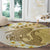 Gold Hawaii Shark Tattoo Round Carpet Frangipani With Polynesian Pastel Version