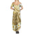 Gold Hawaii Shark Tattoo Summer Maxi Dress Frangipani With Polynesian Pastel Version