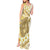 Gold Hawaii Shark Tattoo Tank Maxi Dress Frangipani With Polynesian Pastel Version