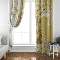 Gold Hawaii Shark Tattoo Window Curtain Frangipani With Polynesian Pastel Version LT14 - Polynesian Pride