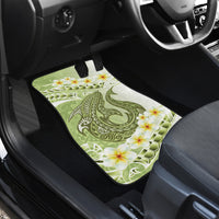 Green Hawaii Shark Tattoo Car Mats Frangipani With Polynesian Pastel Version LT14 - Polynesian Pride