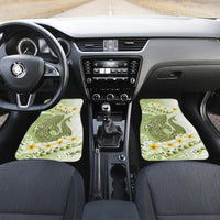 Green Hawaii Shark Tattoo Car Mats Frangipani With Polynesian Pastel Version LT14 Set 2pcs - Front Green - Polynesian Pride