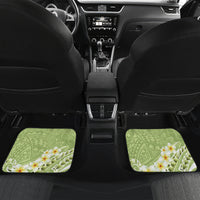 Green Hawaii Shark Tattoo Car Mats Frangipani With Polynesian Pastel Version LT14 Set 2pcs - Back Green - Polynesian Pride