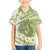 Green Hawaii Shark Tattoo Family Matching Off Shoulder Maxi Dress and Hawaiian Shirt Frangipani With Polynesian Pastel Version