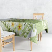 Green Hawaii Shark Tattoo Tablecloth Frangipani With Polynesian Pastel Version LT14 - Polynesian Pride