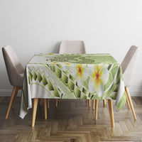 Green Hawaii Shark Tattoo Tablecloth Frangipani With Polynesian Pastel Version LT14 - Polynesian Pride