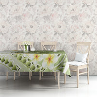 Green Hawaii Shark Tattoo Tablecloth Frangipani With Polynesian Pastel Version LT14 - Polynesian Pride