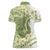 Green Hawaii Shark Tattoo Women Polo Shirt Frangipani With Polynesian Pastel Version