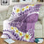 Purple Hawaii Shark Tattoo Blanket Frangipani With Polynesian Pastel Version