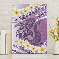 Purple Hawaii Shark Tattoo Canvas Wall Art Frangipani With Polynesian Pastel Version LT14 Without Frame Purple - Polynesian Pride