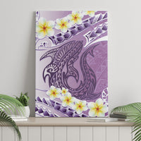 Purple Hawaii Shark Tattoo Canvas Wall Art Frangipani With Polynesian Pastel Version LT14 - Polynesian Pride