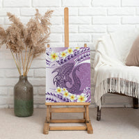 Purple Hawaii Shark Tattoo Canvas Wall Art Frangipani With Polynesian Pastel Version LT14 - Polynesian Pride
