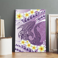 Purple Hawaii Shark Tattoo Canvas Wall Art Frangipani With Polynesian Pastel Version LT14 - Polynesian Pride