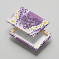 Purple Hawaii Shark Tattoo Canvas Wall Art Frangipani With Polynesian Pastel Version LT14 - Polynesian Pride