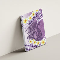 Purple Hawaii Shark Tattoo Canvas Wall Art Frangipani With Polynesian Pastel Version LT14 - Polynesian Pride