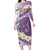 Purple Hawaii Shark Tattoo Family Matching Long Sleeve Bodycon Dress and Hawaiian Shirt Frangipani With Polynesian Pastel Version