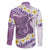 Purple Hawaii Shark Tattoo Family Matching Summer Maxi Dress and Hawaiian Shirt Frangipani With Polynesian Pastel Version