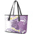 Purple Hawaii Shark Tattoo Leather Tote Bag Frangipani With Polynesian Pastel Version