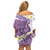 Purple Hawaii Shark Tattoo Off Shoulder Short Dress Frangipani With Polynesian Pastel Version