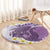 Purple Hawaii Shark Tattoo Round Carpet Frangipani With Polynesian Pastel Version