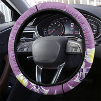 Purple Hawaii Shark Tattoo Steering Wheel Cover Frangipani With Polynesian Pastel Version LT14 - Polynesian Pride