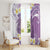 Purple Hawaii Shark Tattoo Window Curtain Frangipani With Polynesian Pastel Version