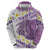 Purple Hawaii Shark Tattoo Zip Hoodie Frangipani With Polynesian Pastel Version