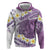 Purple Hawaii Shark Tattoo Zip Hoodie Frangipani With Polynesian Pastel Version