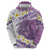 Purple Hawaii Shark Tattoo Zip Hoodie Frangipani With Polynesian Pastel Version