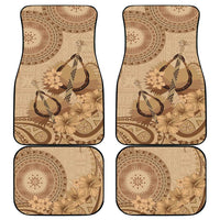 Brown Bula Fiji Car Mats Fijian Dance Fan Tapa Cloth Pattern LT14 - Polynesian Pride