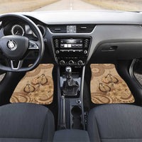 Brown Bula Fiji Car Mats Fijian Dance Fan Tapa Cloth Pattern LT14 Set 2pcs - Front Brown - Polynesian Pride