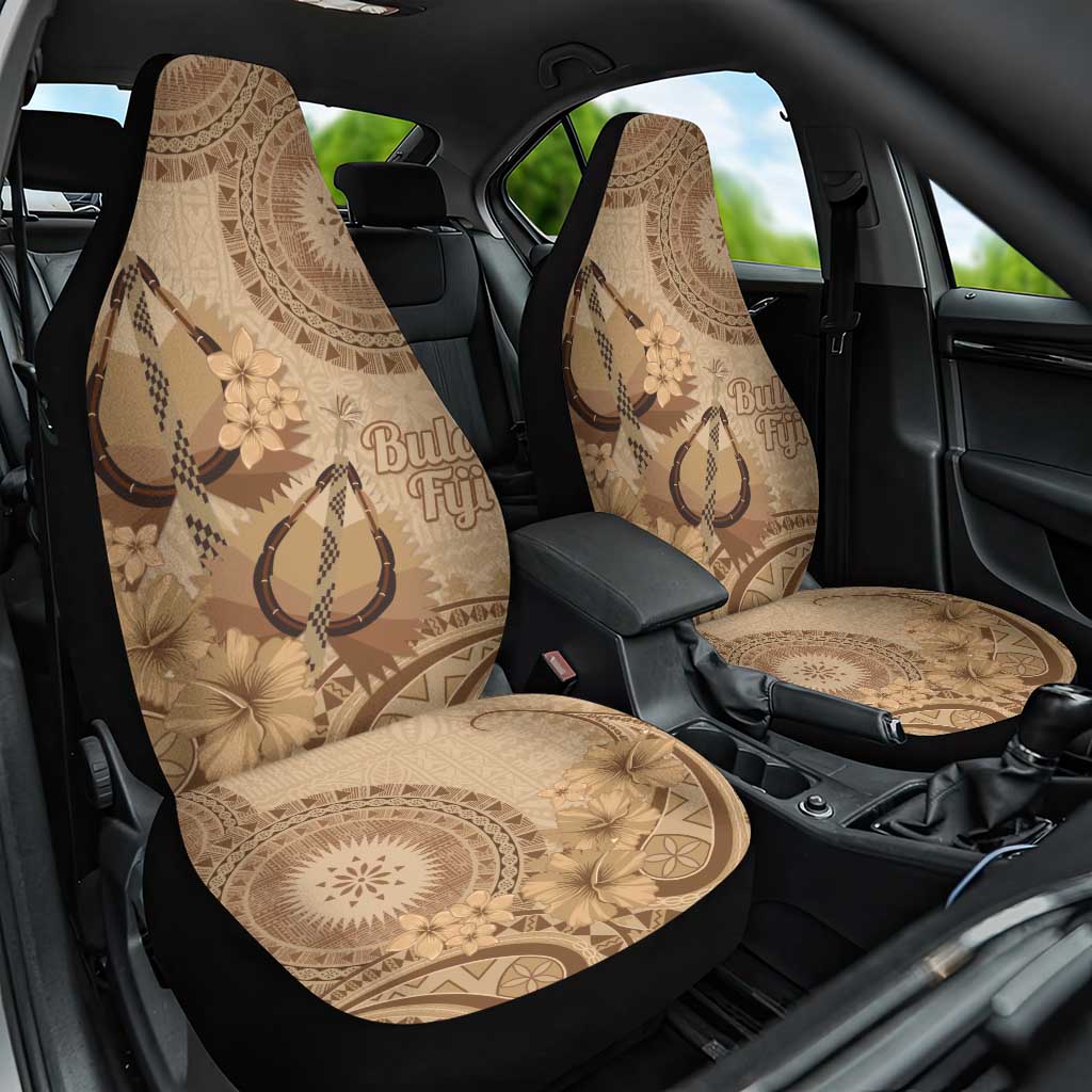 Brown Bula Fiji Car Seat Cover Fijian Dance Fan Tapa Cloth Pattern LT14 One Size Brown - Polynesian Pride