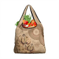 Brown Bula Fiji Grocery Bag Fijian Dance Fan Tapa Cloth Pattern LT14 1-pack One Size Brown - Polynesian Pride