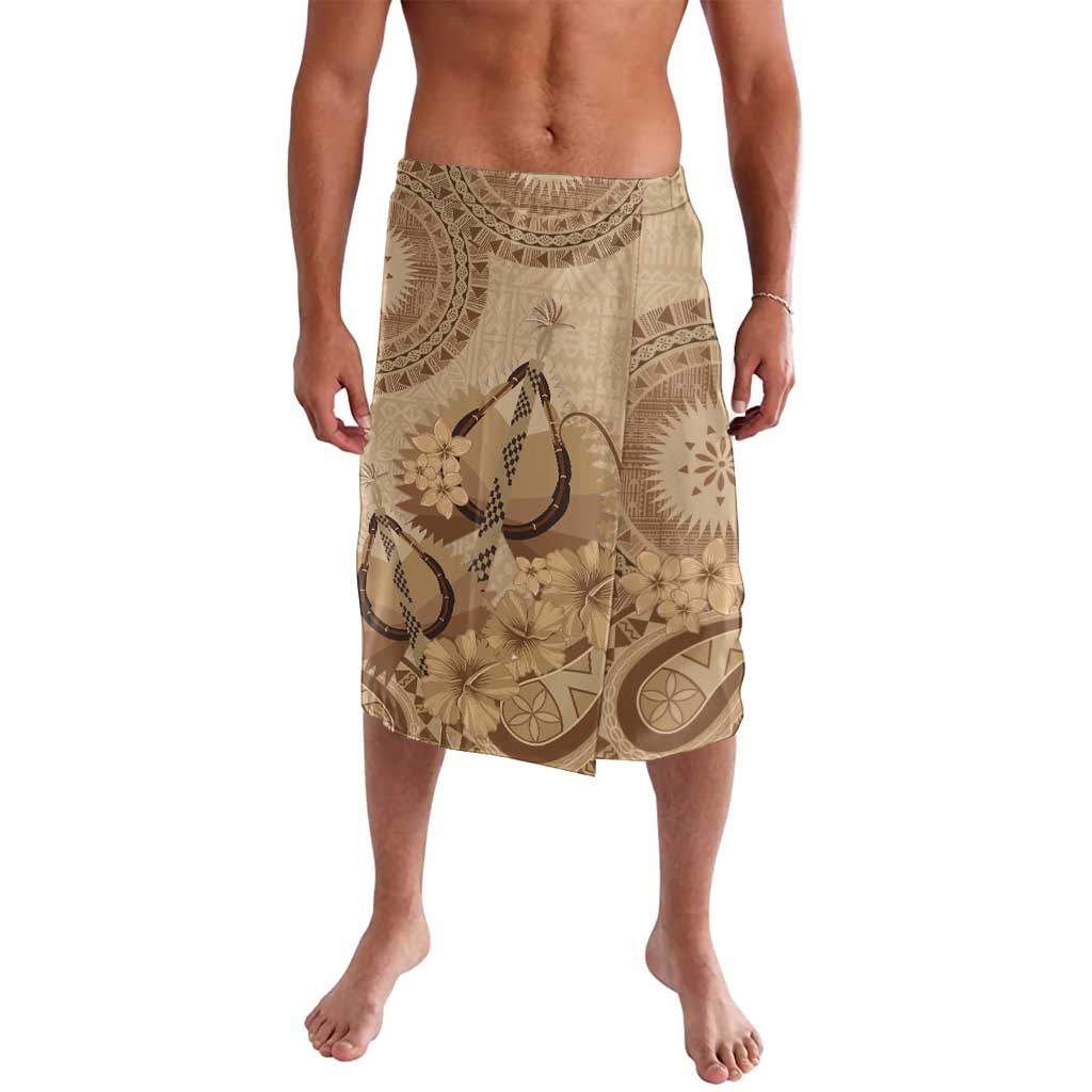 Brown Bula Fiji Lavalava Fijian Dance Fan Tapa Cloth Pattern LT14 Brown - Polynesian Pride