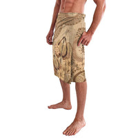 Brown Bula Fiji Lavalava Fijian Dance Fan Tapa Cloth Pattern LT14 - Polynesian Pride