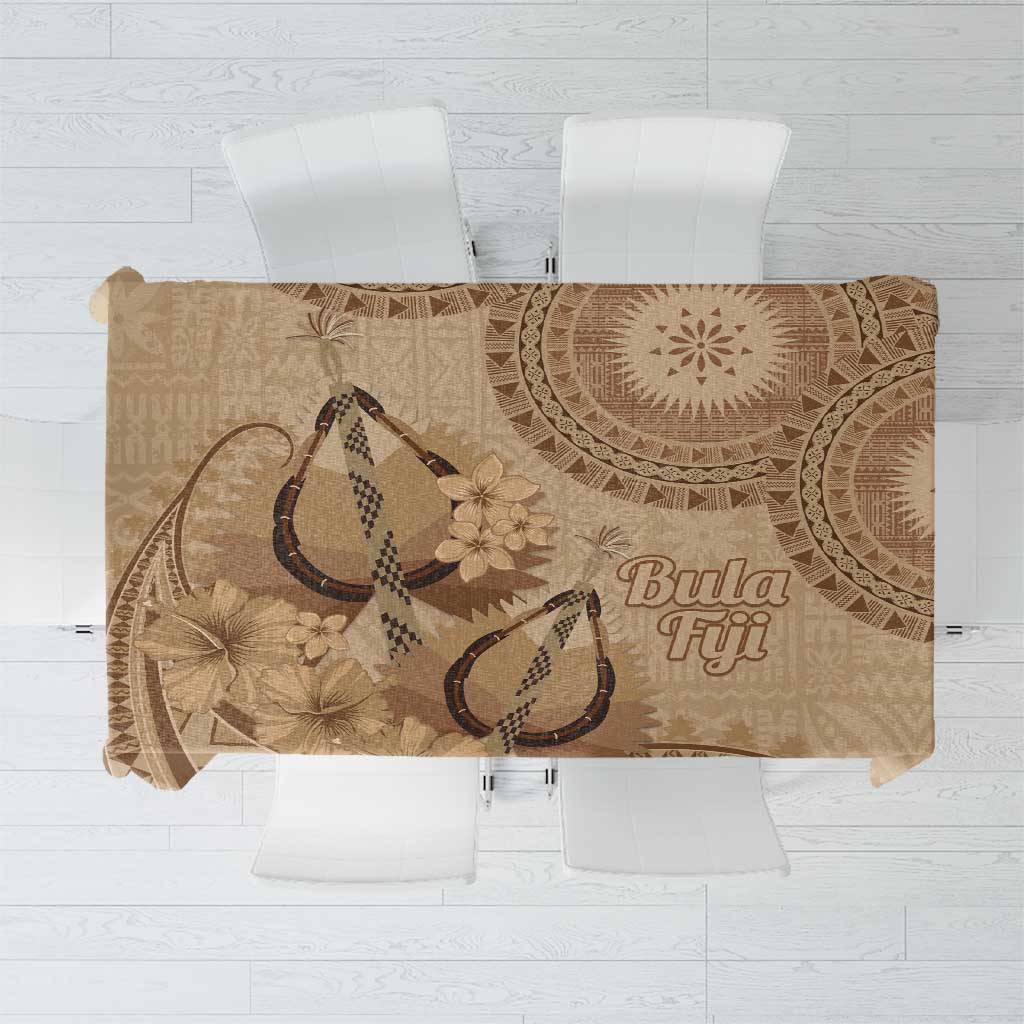 Brown Bula Fiji Tablecloth Fijian Dance Fan Tapa Cloth Pattern LT14 Brown - Polynesian Pride